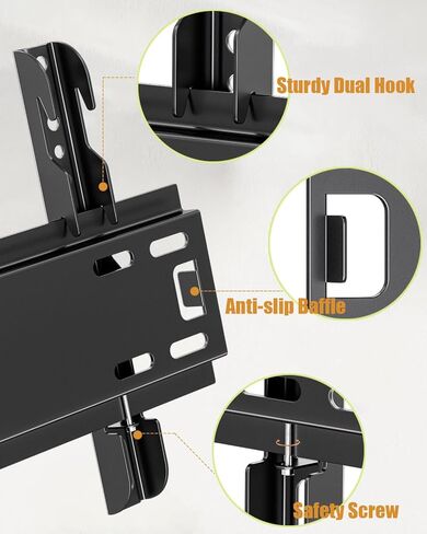 TV Wall Mount Bracket Low Profile Fixed for 14-43 Inch LED, LCD and Plasma TVs Flat Screen, Universal TV Monitor Mount Fits 8" Wood Studs VESA 200x200mm by Nuyoah in Saudi Arabia