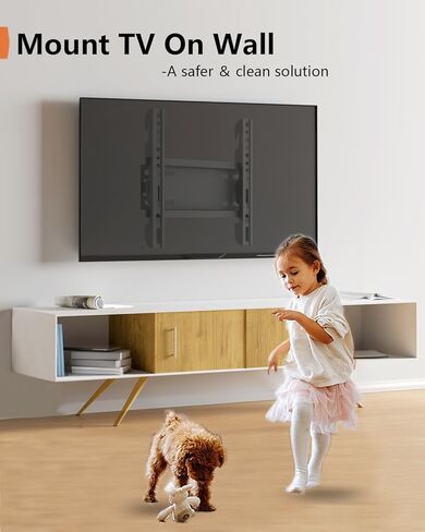 TV Wall Mount Bracket Low Profile Fixed for 14-43 Inch LED, LCD and Plasma TVs Flat Screen, Universal TV Monitor Mount Fits 8" Wood Studs VESA 200x200mm by Nuyoah in Saudi Arabia