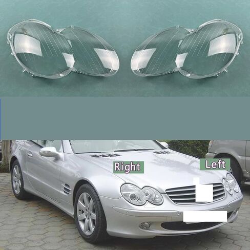 متوافق مع غطاء المصباح الأمامي Benz SL-Class W230 2004-2007 - عاكس الضوء من البولي كربونات مع حماية من الأشعة فوق البنفسجية (1 A Piar) in Saudi Arabia