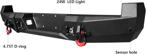 GNG Front and Rear Bumper Compatible with 2005-2015 Tacoma w/Winch Plate & 6 Aluminum Lights & D-Ring,〔Black Textured Steel〕 in Saudi Arabia