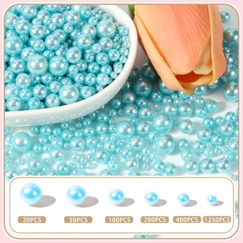 2020PCS No Hole Craft Pearl Beads - Assorted Sizes (4mm-16mm) for Vase Filler, DIY Crafts, Candles Centerpiece, Wedding Centerpieces (Off-White) in Saudi Arabia