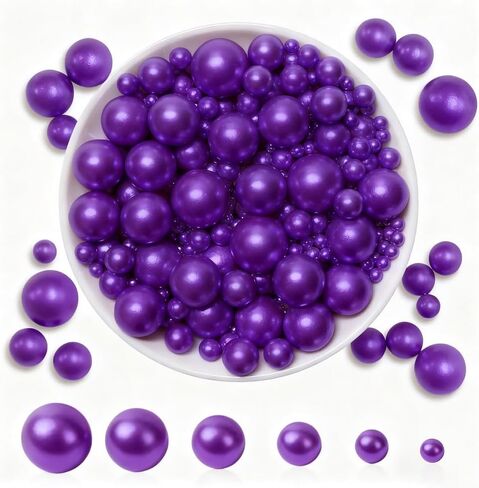 2020PCS No Hole Craft Pearl Beads - Assorted Sizes (4mm-16mm) for Vase Filler, DIY Crafts, Candles Centerpiece, Wedding Centerpieces (Off-White) in Saudi Arabia
