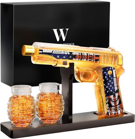 Gifts for Men Dad, 10.1 Oz Whiskey Decanter Set with 2 Glasses, Unique Dad Birthday Gift Ideas from Daughter Son, Personalized Liquor Dispenser for Liquor Scotch Bourbon Vodka in Saudi Arabia