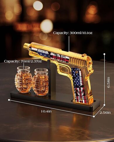 Gifts for Men Dad, 10.1 Oz Whiskey Decanter Set with 2 Glasses, Unique Dad Birthday Gift Ideas from Daughter Son, Personalized Liquor Dispenser for Liquor Scotch Bourbon Vodka in Saudi Arabia