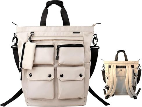 NOBLEMAN Convertible Black Laptop Backpack Purse for Women Travel Work, 3 In 1 Tote Backpack Convertible Bag Daypack for Work, Daily, Travel in Saudi Arabia