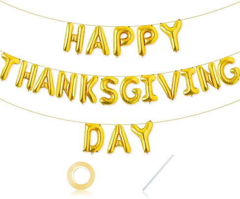 13 Pcs Friendsgiving Letters Balloons Decorations,16 Inch Gold Letters Friends Giving Fall Balloons Banner for Thanksgiving Day Fall Theme Friends Party Decorations in Saudi Arabia
