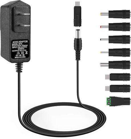 12V 2A Power Supply AC Adapter, Slim Design AC DC Switching Power Supply Adapter (Input 100-240V, Output 12 Volt 2 Amp), Wall Wart Transformer Charger for DC12V Security CCTV Camera in Saudi Arabia