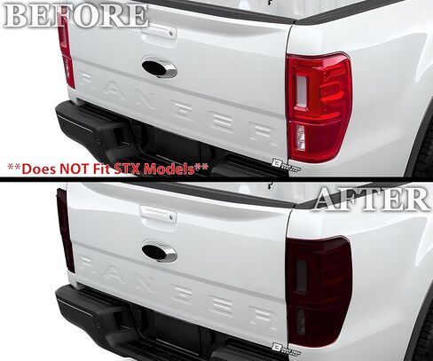 BOGAR TECH DESIGNS مجموعة ألوان الضوء الخلفي الخلفي PPF متوافقة مع Ford Ranger 2019-2023، دخان داكن in Saudi Arabia