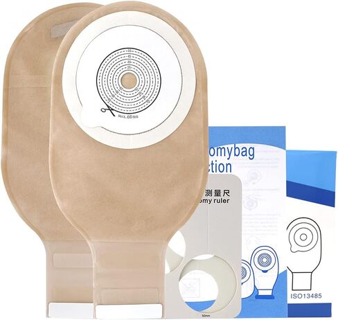 21 PCS Colostomy Bags,Ostomy Supplies, Two Piece Drainable Ostomy Pouch with Closure,Ostomy Bag for Ileostomy Stoma Care, Cut-to-Fit(15pcs Bags+6pcs Barrier) in Saudi Arabia