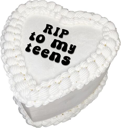 قطعة علوية للكيك من RIP to My Teens - ديكورات مضحكة لعيد الميلاد العشرين للنساء أو الرجال، زينة كعكة Kissing My Teens Goodbye، ديكور حفلات الجنازة من الأكريليك الأسود (RIP to my Teens) in Kuwait