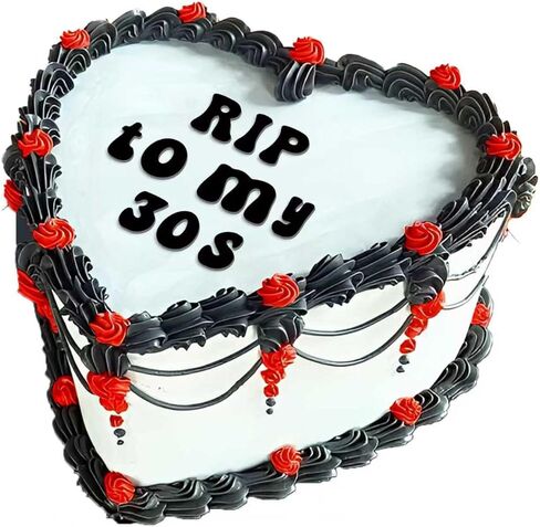 قطعة علوية للكيك من RIP to My Teens - ديكورات مضحكة لعيد الميلاد العشرين للنساء أو الرجال، زينة كعكة Kissing My Teens Goodbye، ديكور حفلات الجنازة من الأكريليك الأسود (RIP to my Teens) in Kuwait