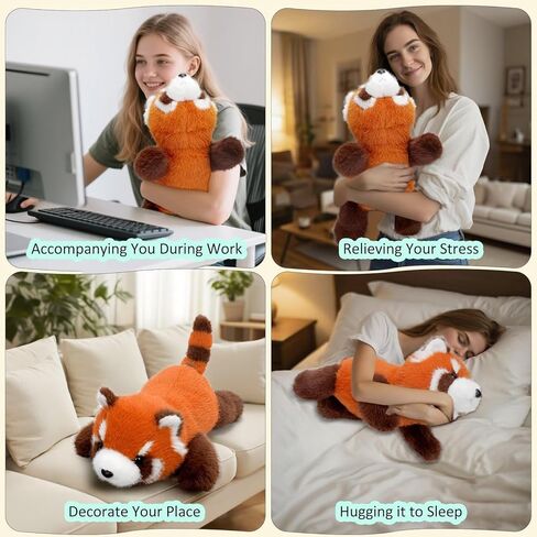 Cute Red Panda Plush Toy 18.9 Inch Soft Red Panda Stuffed Animal Plushie Kawaii Birthday Gift for Children Kids Girls Boys in Saudi Arabia