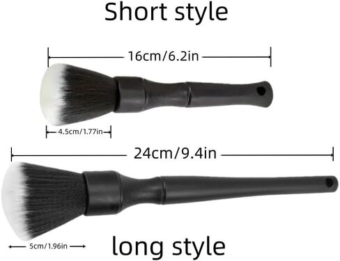 Car Interior Detail Brush Soft Bristle Plastic Handheld No Battery Cleaning Tool for Dashboard Vents Console and Electronics, Black, Short in Saudi Arabia
