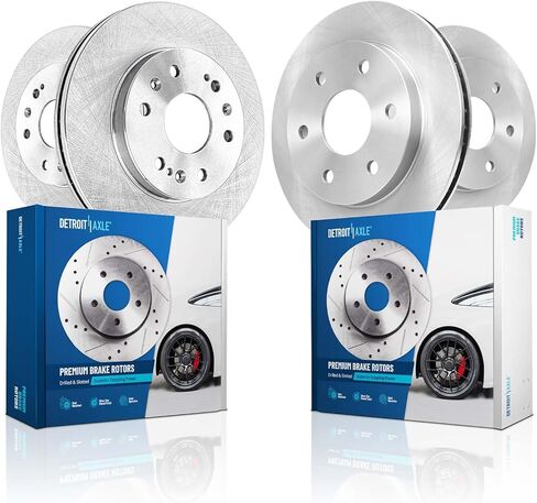 Detroit Axle - Brake Rotors for Silverado Suburban Sierra Yukon XL 1500 Chevy Avalanche Tahoe GMC Cadillac Escalade ESV EXT, Front and Rear Disc Brake Rotors Replacement : 12.99'' inch Front Rotor in Saudi Arabia
