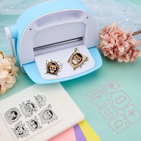 GLOBLELAND Tree Hole Animals Clear Stamps and Tree Hole Mushroom Cutting Dies Set for DIY Scrapbooking Cards Making Decorative Photo Album Notebook in Saudi Arabia