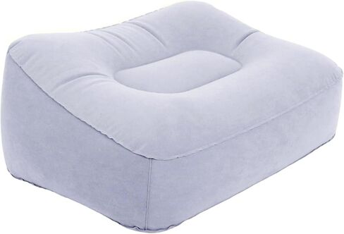 وسادة مسند للقدمين أثناء السفر، وسادة متدفقة ناعمة، وسادة استرخاء للرحلات الجوية مع مضخة هواء للمكتب، والاسترخاء في المنزل، والتخييم والسفر (رمادي) in Kuwait