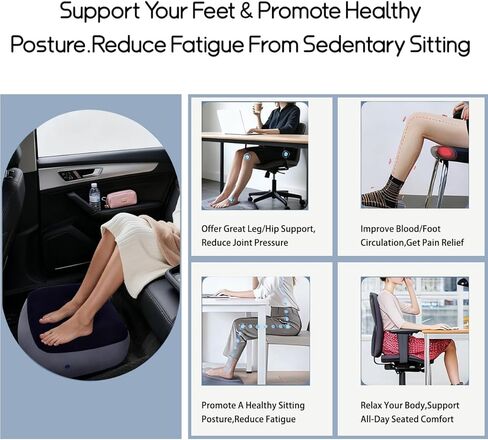 وسادة مسند للقدمين أثناء السفر، وسادة متدفقة ناعمة، وسادة استرخاء للرحلات الجوية مع مضخة هواء للمكتب، والاسترخاء في المنزل، والتخييم والسفر (رمادي) in Kuwait