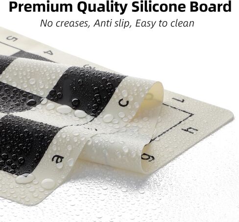 مجموعة الشطرنج - مجموعة رقعة شطرنج من السيليكون مقاس 20 بوصة، قطع مرجحة بارتفاع كينج 3.86 بوصة مع ملكتين إضافيتين، رقعة شطرنج محمولة قابلة للطي للسفر مع حقيبة تخزين للحمل in Kuwait