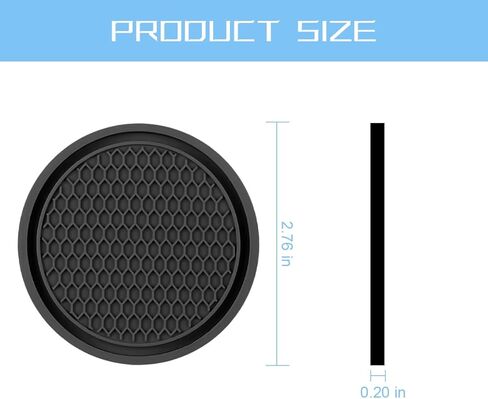 2 Pack Car Cup Holder Coaster, 2.75 Inch Diameter Non-Slip Universal Insert Coaster, Durable, Suitable for Most Car Interior, Car Accessory for Women and Men(Black) in Saudi Arabia