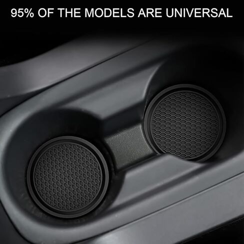 2 Pack Car Cup Holder Coaster, 2.75 Inch Diameter Non-Slip Universal Insert Coaster, Durable, Suitable for Most Car Interior, Car Accessory for Women and Men(Black) in Saudi Arabia