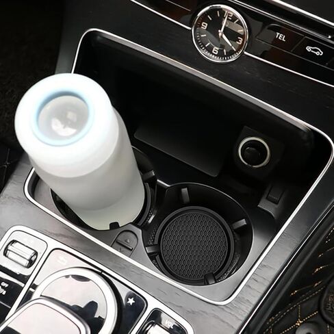 2 Pack Car Cup Holder Coaster, 2.75 Inch Diameter Non-Slip Universal Insert Coaster, Durable, Suitable for Most Car Interior, Car Accessory for Women and Men(Black) in Saudi Arabia