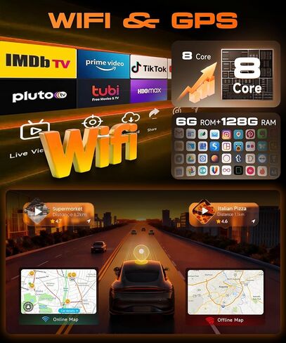 راديو ستيريو للسيارة 10.1 بوصة لسيارة Honda Accord 2008 2009 2010 2011 2012 2013، Rimoody Android 13 شاشة تعمل باللمس بلوتوث واي فاي FM/RDS EQ GPS ملاحة مرآة وصلة كاميرا احتياطية in Saudi Arabia