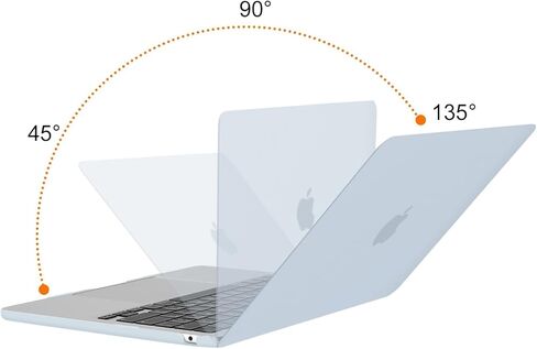 حافظة MOSISO متوافقة مع جهاز MacBook Air 13 بوصة 2024-2022 M3 A3113 M2 A2681 Touch ID، غطاء بلاستيكي صلب وغطاء لوحة مفاتيح وفيلم شاشة ومحول من النوع C وحقيبة نيوبرين مع حافظة صغيرة، أزرق فاتح وأزرق هوائي in Saudi Arabia