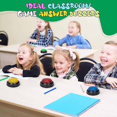 8-Pack Game Buzzers for Trivia Games – Classroom Quiz Buzzers with Lights & Sounds for Learning, Parties & Family Fun in Saudi Arabia