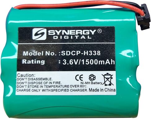 بطارية هاتف لاسلكية رقمية من سينيرجي، تعمل مع هاتف باناسونيك اللاسلكي KX-TC1703B، (Ni-MH، 3.6 فولت، 1500 مللي أمبير في الساعة) ذات سعة فائقة، متوافقة مع بطارية باناسونيك HHR-P505 in Kuwait