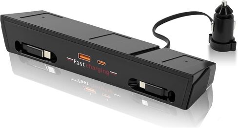 محور USB لفولفو xc60 xc90 s90 v90 s60 v60، محطة إرساء وحدة التحكم المركزية للشحن السريع مع كابلات مزدوجة قابلة للسحب، وسادة شاحن لاسلكية 15 وات، ملحقات شاحن سيارة بـ 5 منافذ in Saudi Arabia
