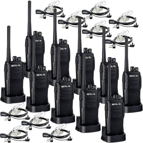 Retevis RT21 Walkie Talkies with Earpiece,2 Way Radio Long Range,Rugged Emergency Alarm,Handfree, Portable FRS Two Way Radios for Warehouse Education (10 Pack) in Kuwait