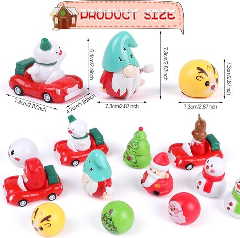 CCINEE 12 Packs Christmas Pull Back Cars Toys, Small Christmas Windup Car Toys Bulk for Holiday Party Favors Kids Xmas Gifts Stocking Stuffers Classroom Prizes in Saudi Arabia