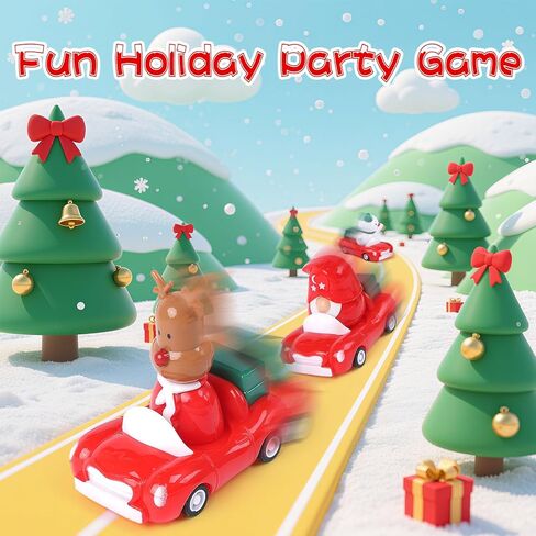 CCINEE 12 Packs Christmas Pull Back Cars Toys, Small Christmas Windup Car Toys Bulk for Holiday Party Favors Kids Xmas Gifts Stocking Stuffers Classroom Prizes in Saudi Arabia