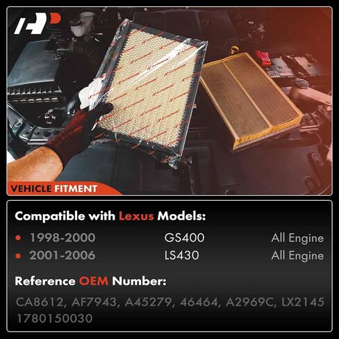فلتر هواء المحرك A-Premium متوافق مع Lexus GS400 1998-2000، LS430 2001-2006، استبدال # 1780150030 in Saudi Arabia