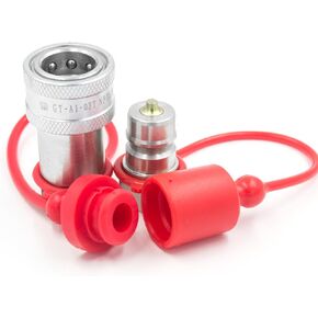 3/8" NPT Thread ISO7241-1A Hydraulic Quick Disconnect Coupler Set with Dust Caps