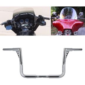 Black 12" Rise Ape Hanger Bar 1-1/4" Fat Handlebar Fits For Harley Touring 1982-2021 Electra Glide Street Glide Ultra Limited FLHR FLHRC FLHTCU FLHX FLTREX