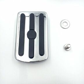HTTMT MT216-094- Chrome Skull Large Brake Pedal Pad Compatible with Harley Davidson '12-later Dyna FLD, 86-later FL Softail and '80-later Touring models(V Rod Muscle/Tri Glide/SuperLow)
