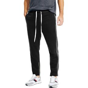 Hat and Beyond Mens Premium Track Jersey Pants with Ankle Zipper Slim Athletic Fit Sweatpants
