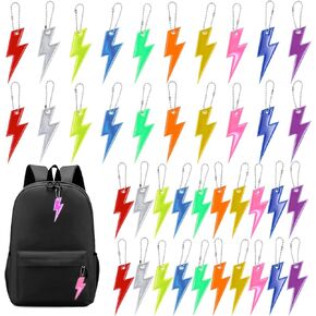 PEUTIER 40pcs Safety Reflector Pendants, 10 Colors Kids Reflective Keychain with Chains Waterproof Keyring Double-Sided Reflective Key Chain for Backpack School Bag Walking Running Cycling