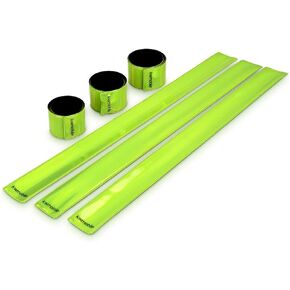 kwmobile 6X Reflective Tape - Reflective Band Snap Bracelet Set - Reflector Band for Arm Leg - Party Accessory - Decorative Outerwear