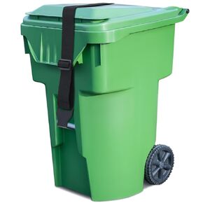 Windyun 4 Pieces Trash Can Lid Lock Garbage Strap Adjustable Outdoor Bear Proof Trash Can Strap for Animals, Squirrels, Dogs, Raccoons, Locking Garbage Can During Strong Winds (Black)