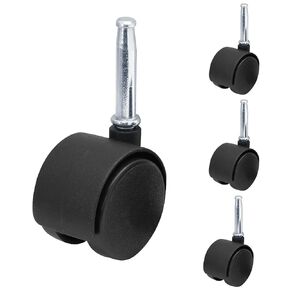 suiwotin 4pcs 2 Inch Swivel Caster Wheels, M8 Circlip Stem Caster Wheels, Heavy Duty Casters, Black Nylon Wheels Replacement for Furniture, Table, Cabinet, Shelf