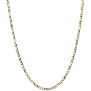 Sonia Jewels 10k Yellow Gold 3.5mm Figaro Chain Necklace - with Secure Lobster Lock Clasp