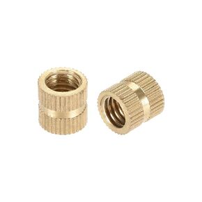 uxcell Knurled Insert Nuts, 25Pcs M8 x 8mm(L) x 10mm(OD) Female Thread Brass Embedment Nuts