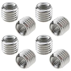 LUORNG 8PCS Thread Repair Tool Thread Adaptor Silver Reducer Female Sleeve Conversion Nut Suitable for M12(12mm) Male to M8(8mm) Female
