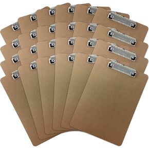 Trade Quest Letter Size Clipboard Low Profile Clip Hardboard (Pack of 24)