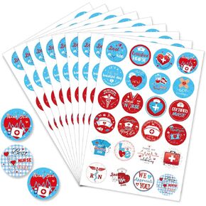 JUNEBRUSHS 672Pcs Thank You Nurse Round Stickers, Nurses Appreciation Gifts Tag Nursing School Graduation Labels for Nurse Week Nurse Birthday Party Favor Supplies(1.5 inches)