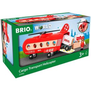 BRIO World 33886 - Cargo Helicopter - Premium Wooden Train Toy | Safe and Durable | Compatible with All Sets | Fun for Toddlers and Kids | Includes Figure and Accessories