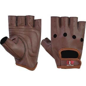 Men's Vegan Pu Leather Driving Gloves Fingerless Bus Driver, Motorcycle, Weight Lifting, Cycling Half Finger Fashion Classic Gloves