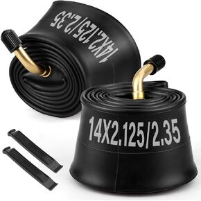 Midcos 14x2.125 Bike Tube, 2 Pack Fat Bike Tire Tube with with CR202 Angled Valve Stem, Fat Tire Bike Inner Tubes Replacement Kits for Mountain Bikes Electric Bicycle Fat Beach Bikes Snowmobile